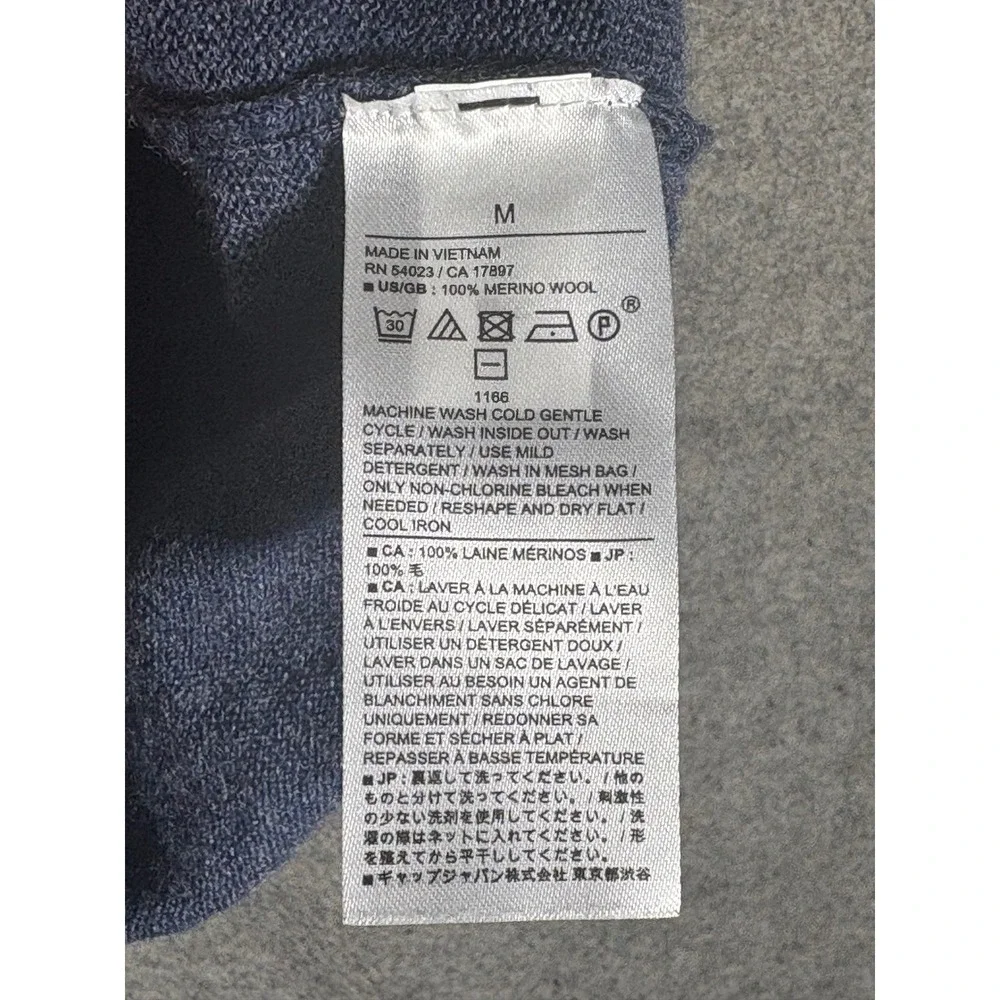 Banana Republic Mens Blue 100% Merino Wool Crewneck‎ Raglan Sweater M 404705-03